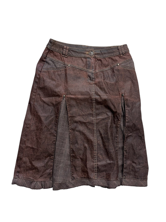 Brown Panel Skirt — Archive Construction #11298
