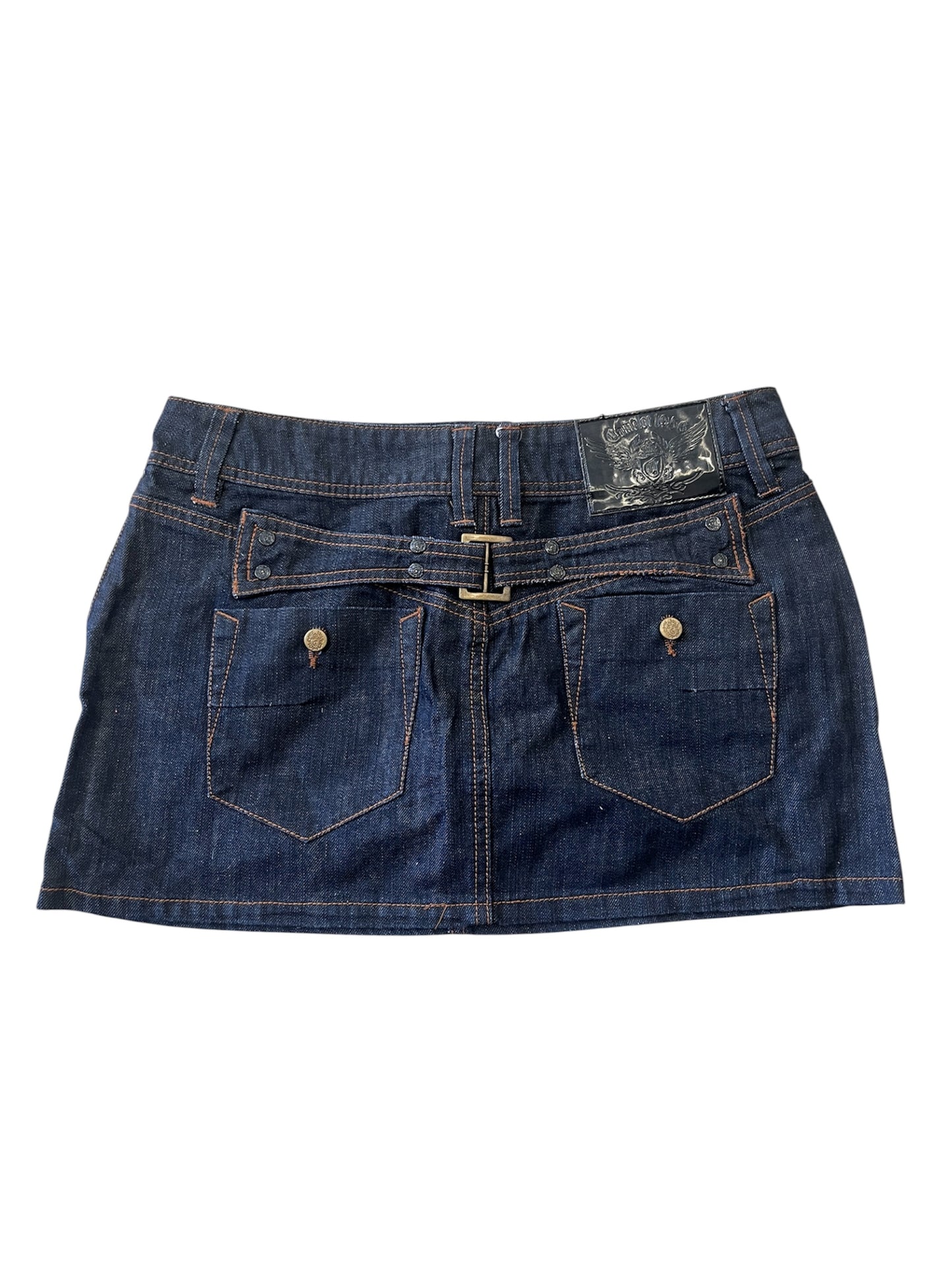 Dark Wash Y2K Denim Mini Skirt #12793