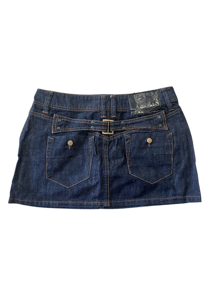 Dark Wash Y2K Denim Mini Skirt #12793