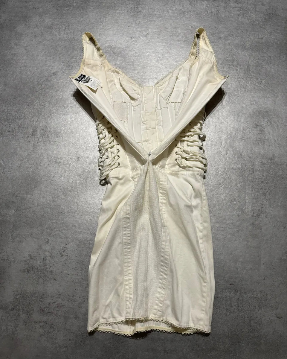Dolce & Gabbana D&G Spring/Summer 2004 White Bondage Dress (Size S) #13772