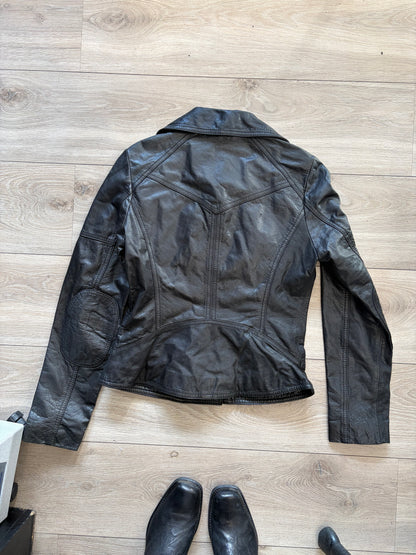 Guess Black Leather Biker Jacket #13253