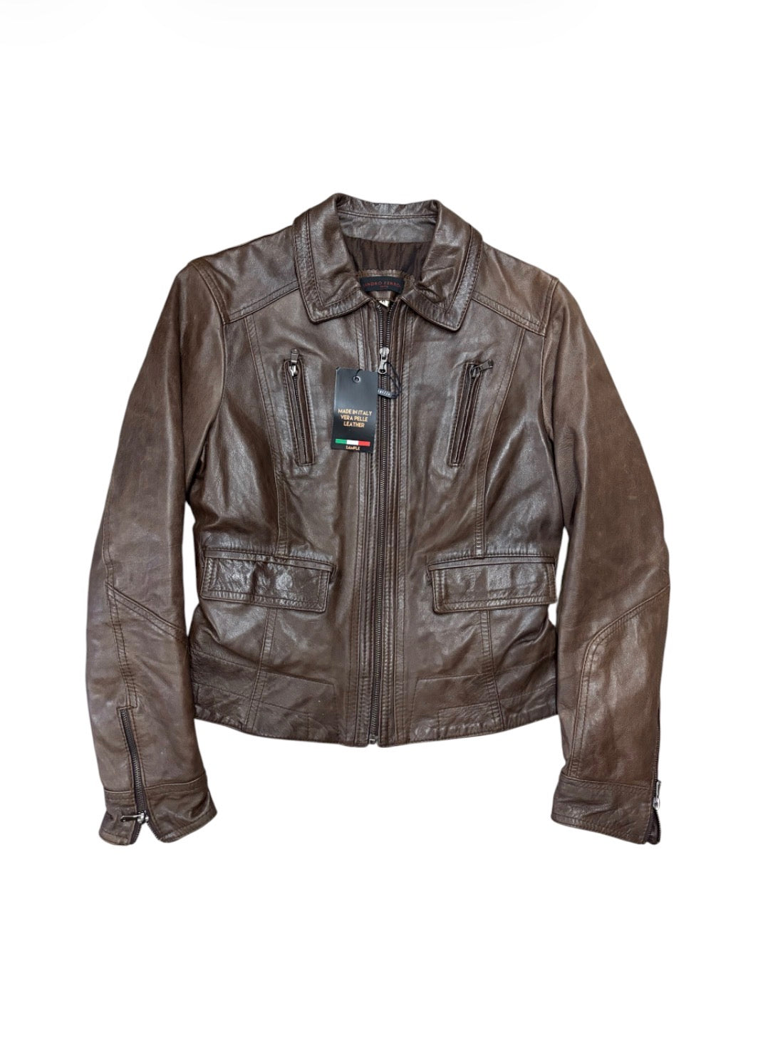 Sandro Ferro Brown Leather Jacket #13298