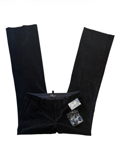 Phard Super Low Waist Black Velvet Trousers #13621