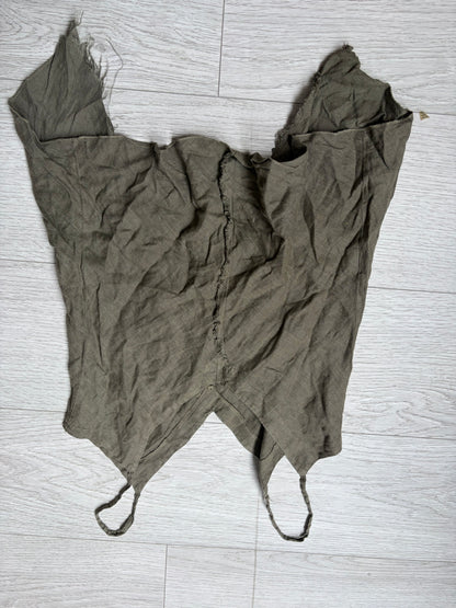 2139 Deconstructed Linen Asymmetric Top #13199
