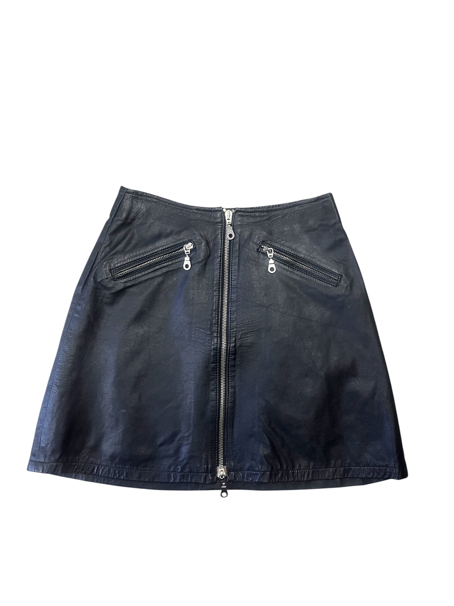 Y2K Leather Mini Skirt #11871
