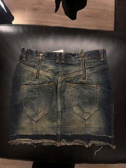 Washed Denim Skirt #10882