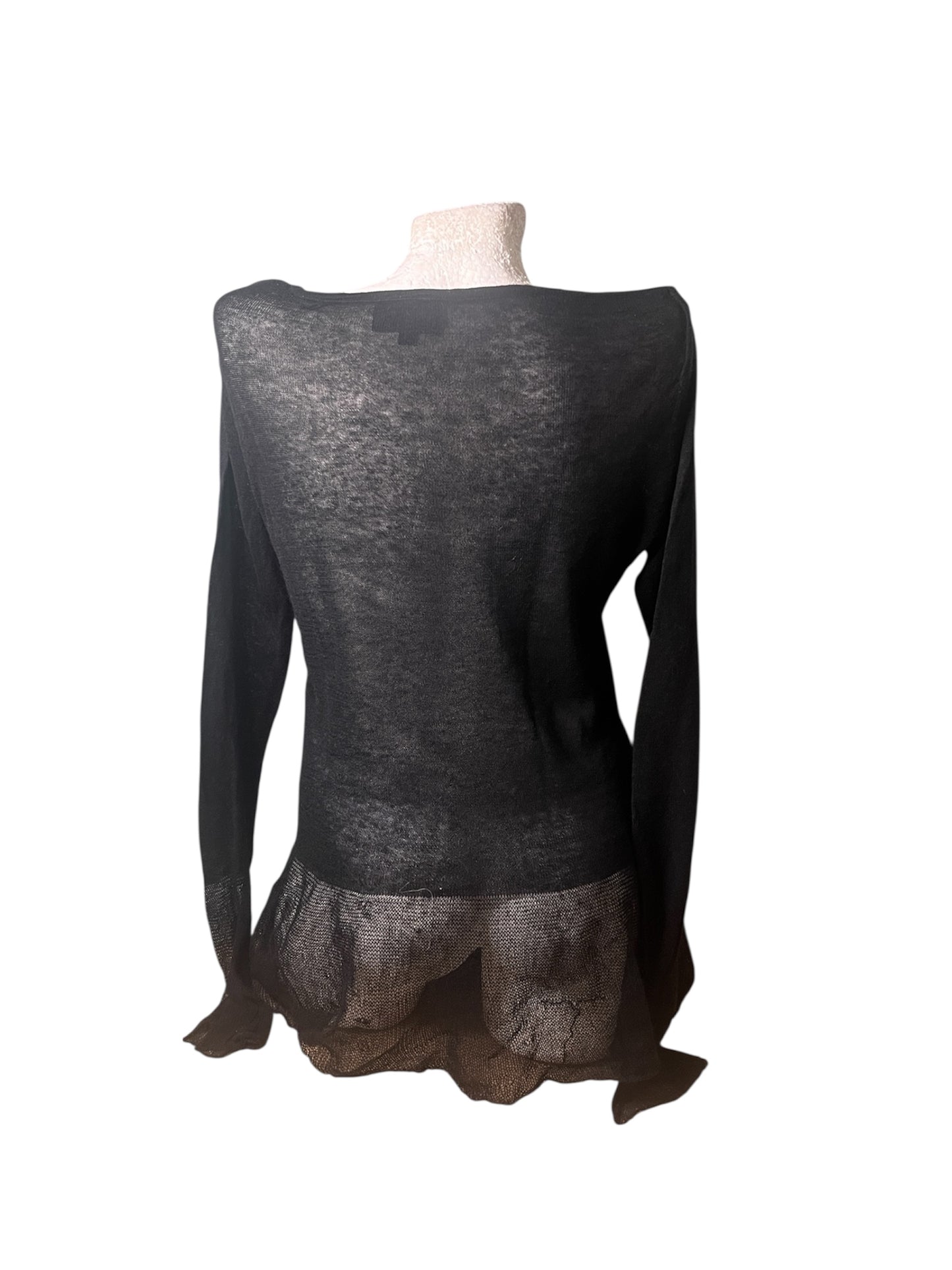 St. Martins Sheer Black Knit Tunic #11597