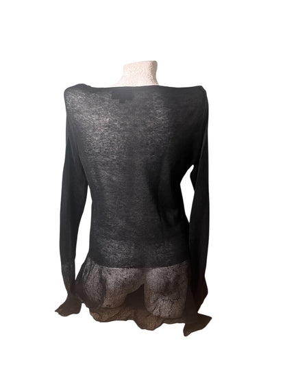St. Martins Sheer Black Knit Tunic #11597