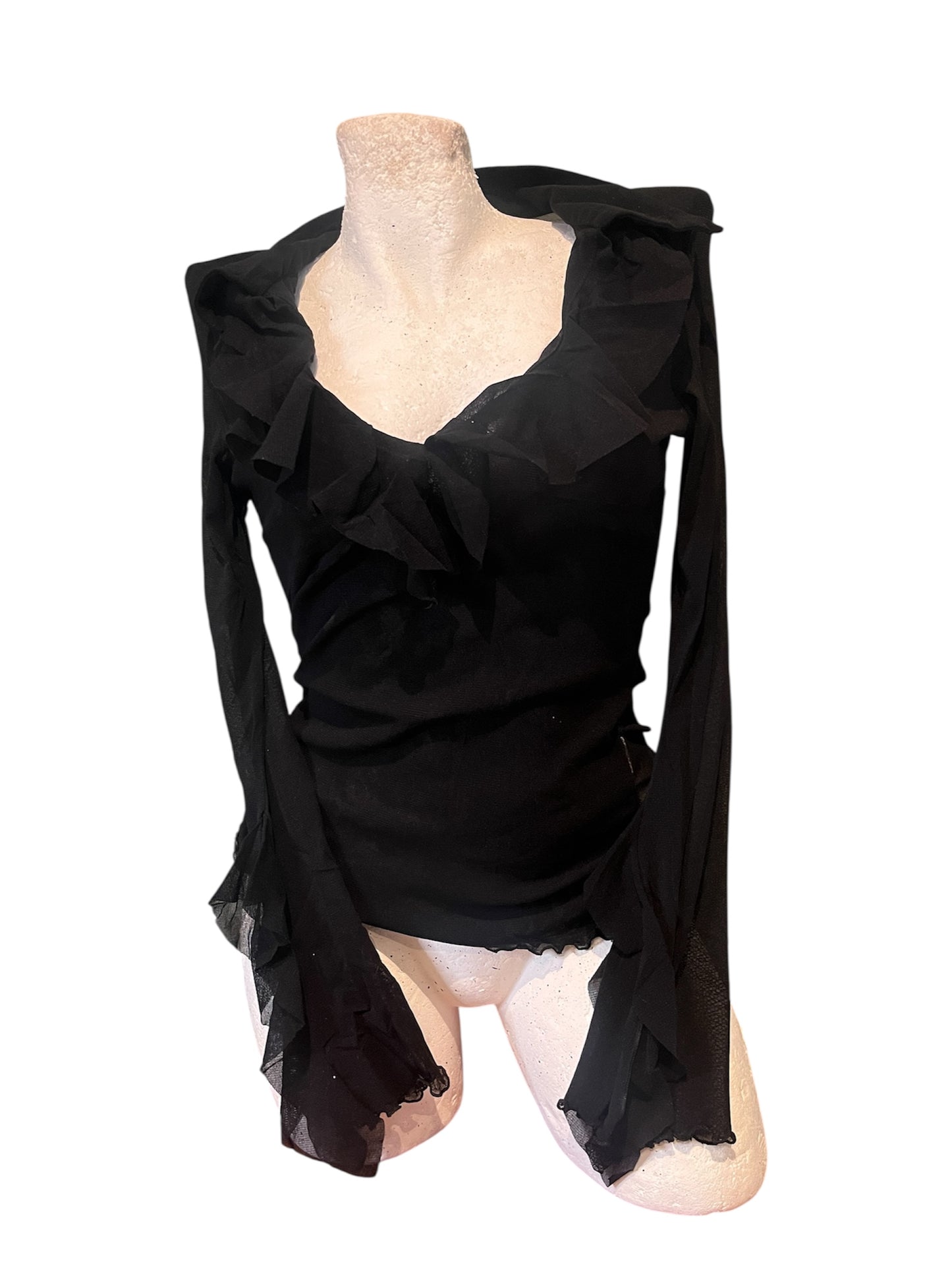 Benedetti Italia Sheer Ruffle Top #11810