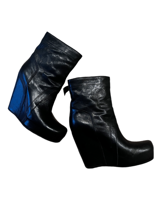 Rick Owens Leather Wedge Boots #6812