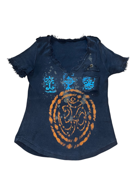 Italian Cotton Graphic Top M #5521