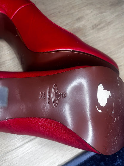 Vivienne Westwood Sex Court Pumps – Red Leather #9601