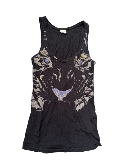 Diesel Y2K Studded Tiger Graphic Tank Top #13218