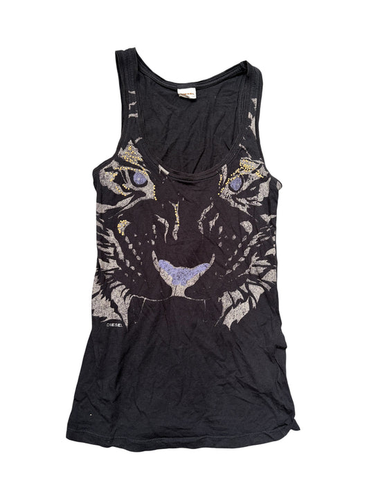 Diesel Y2K Studded Tiger Graphic Tank Top #13218
