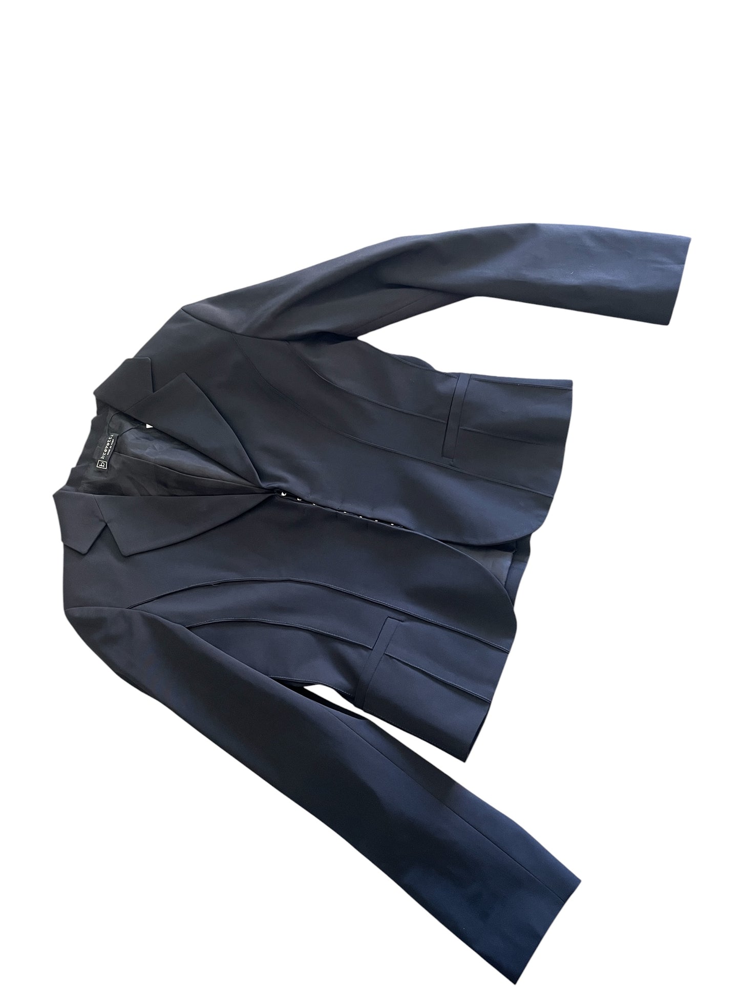Black Tailored Blazer with Hidden Closure #12439
