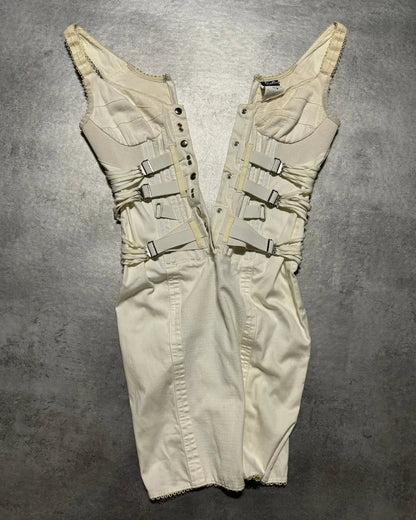 Dolce & Gabbana D&G Spring/Summer 2004 White Bondage Dress (Size S) #13772