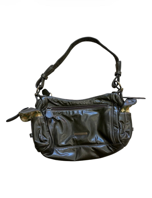 Benetton Olive Green Multi-Pocket Shoulder Bag #13625