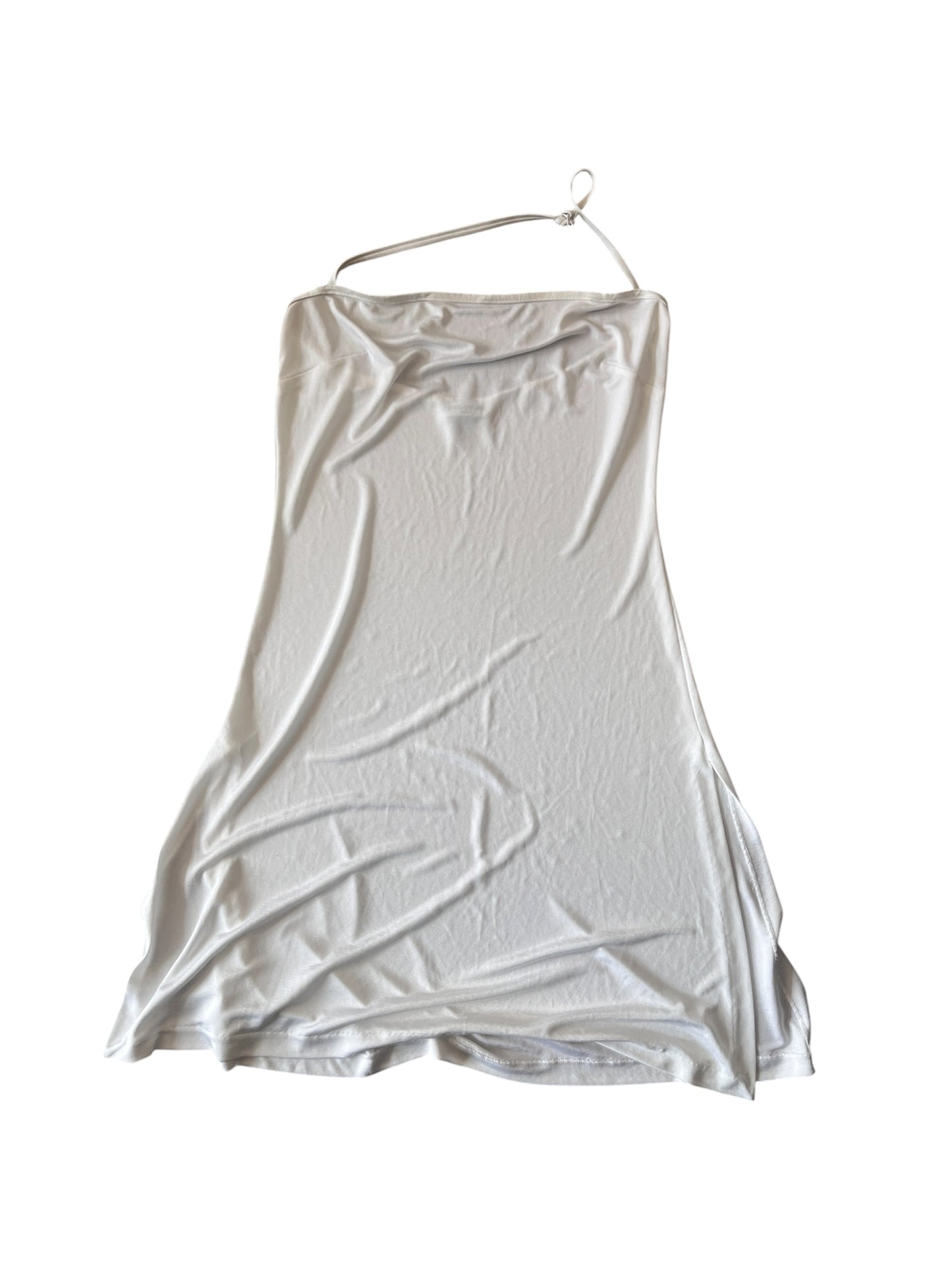 White Halterneck Satin Top #12745