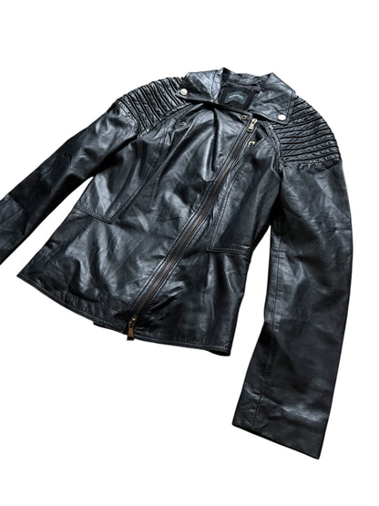Marciano by Guess Black Lambskin Biker Jacket #13558