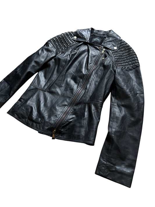Marciano by Guess Black Lambskin Biker Jacket #13558