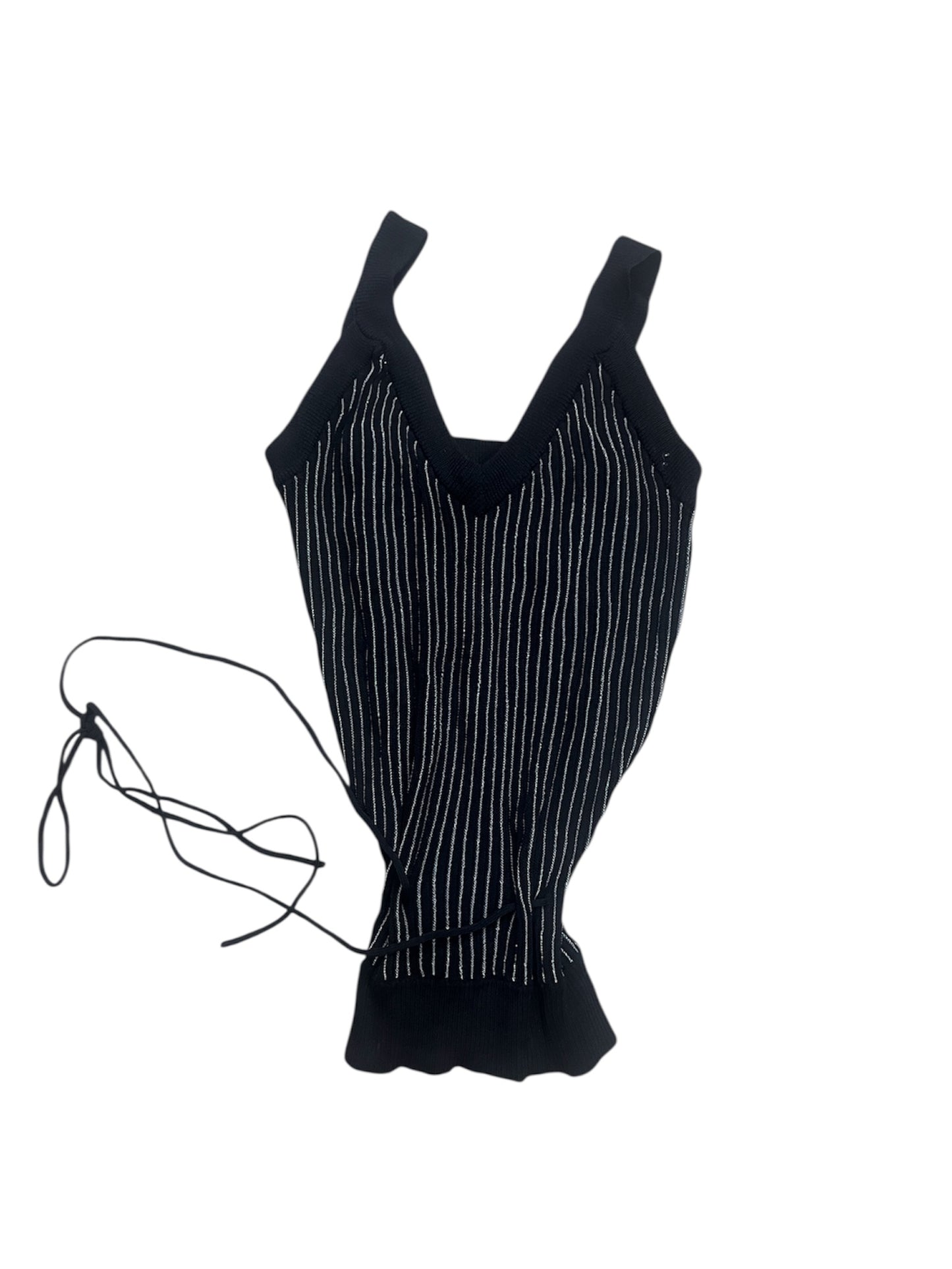 Black sleeveless knit top #11361
