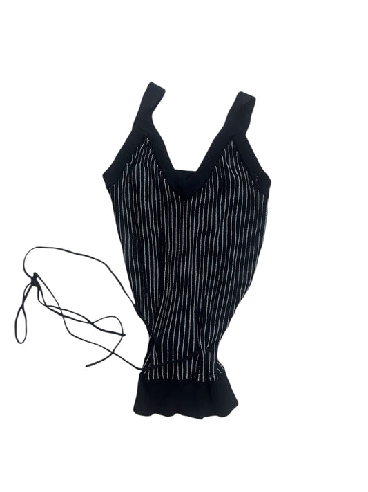 Black sleeveless knit top #11361