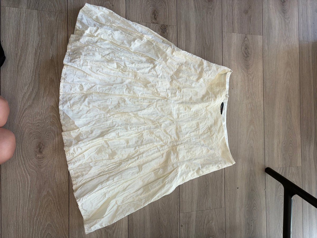 2000s Jake*s White Asymmetric Midi Skirt #13261