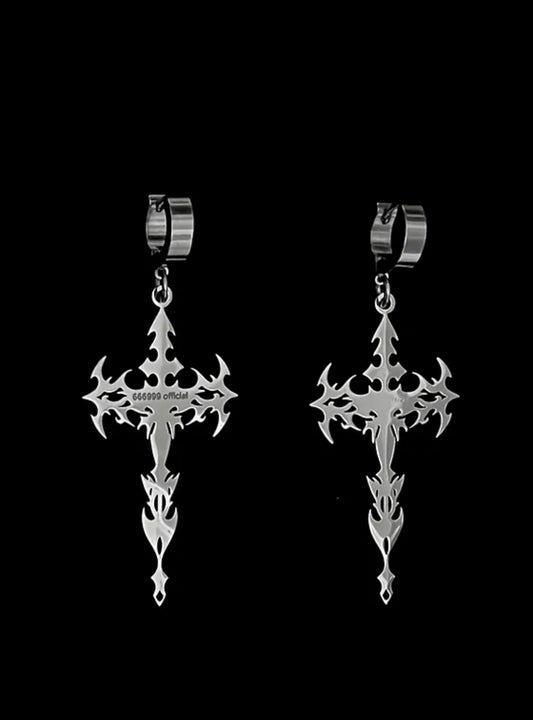 666999 Cyber Cross” earrings #2580
