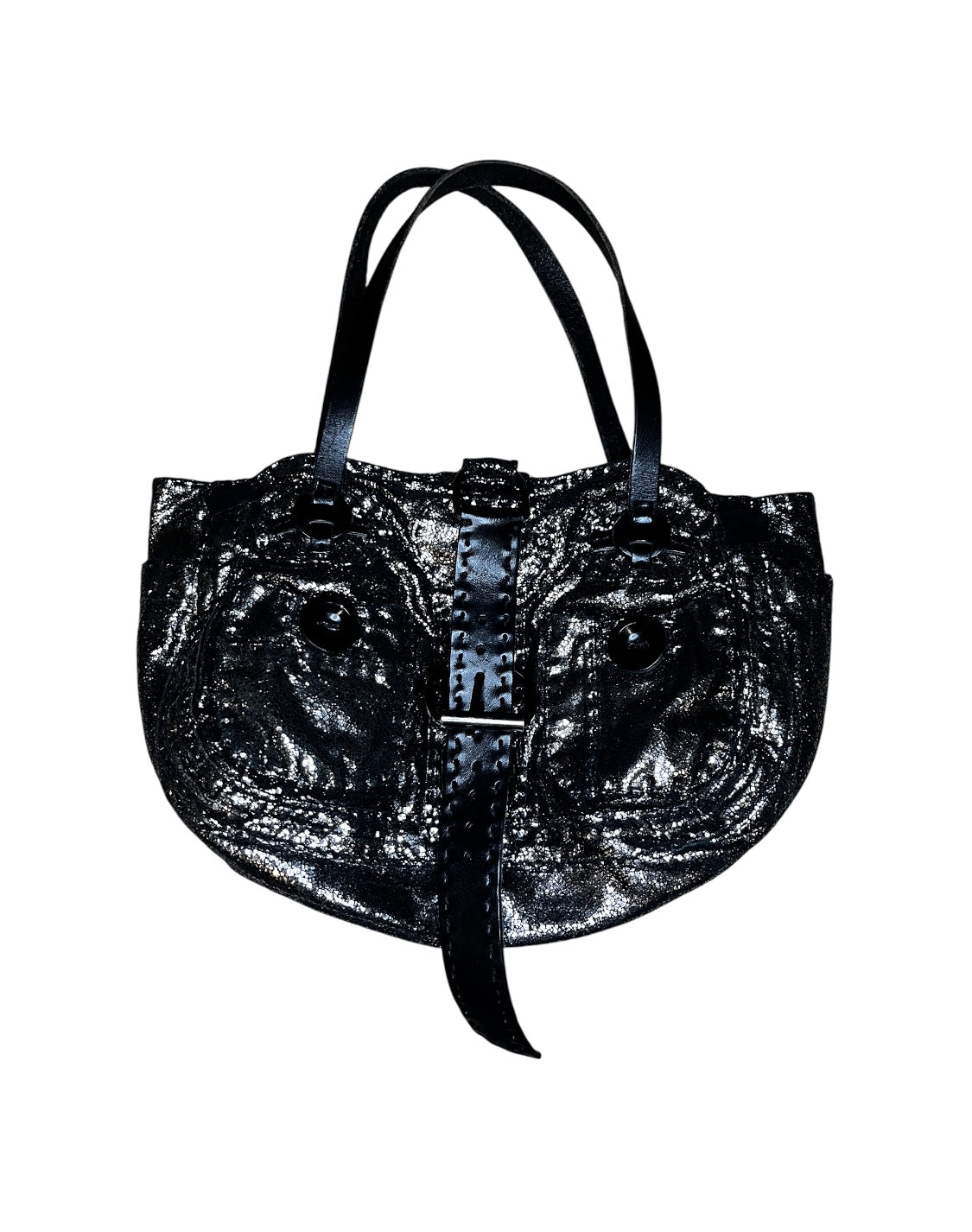 Jamin Puech Black Textured Leather Tote #9605
