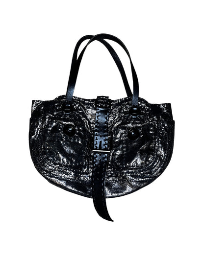 Jamin Puech Black Textured Leather Tote #9605