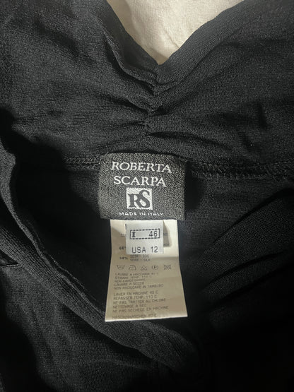 Roberta Scarpa black silk fairy top – made in Italy #11090