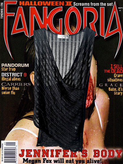 Black Asymmetrical Knit Top #10524