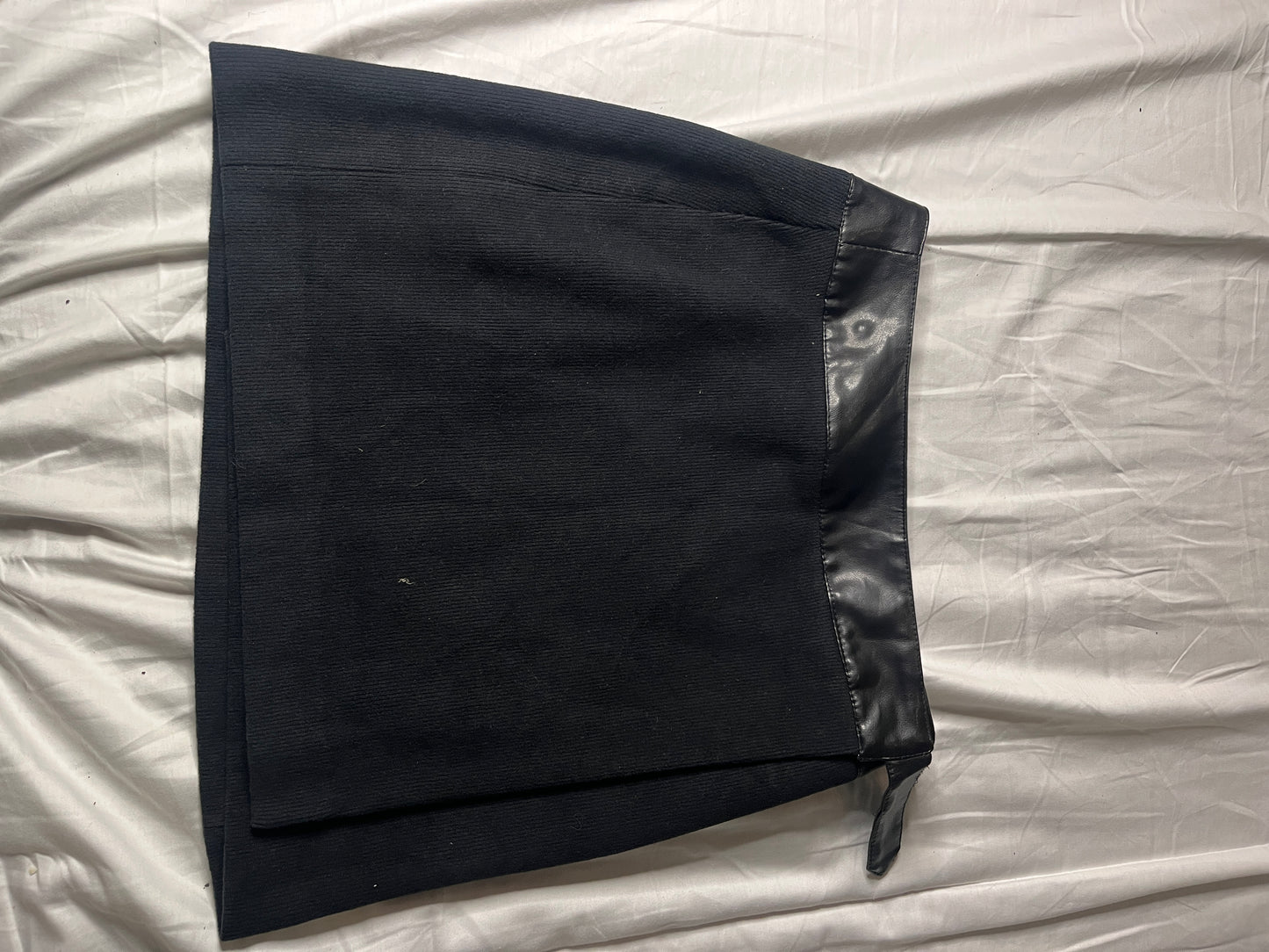 Black wool mini skirt #11310