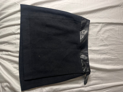 Black wool mini skirt #11310