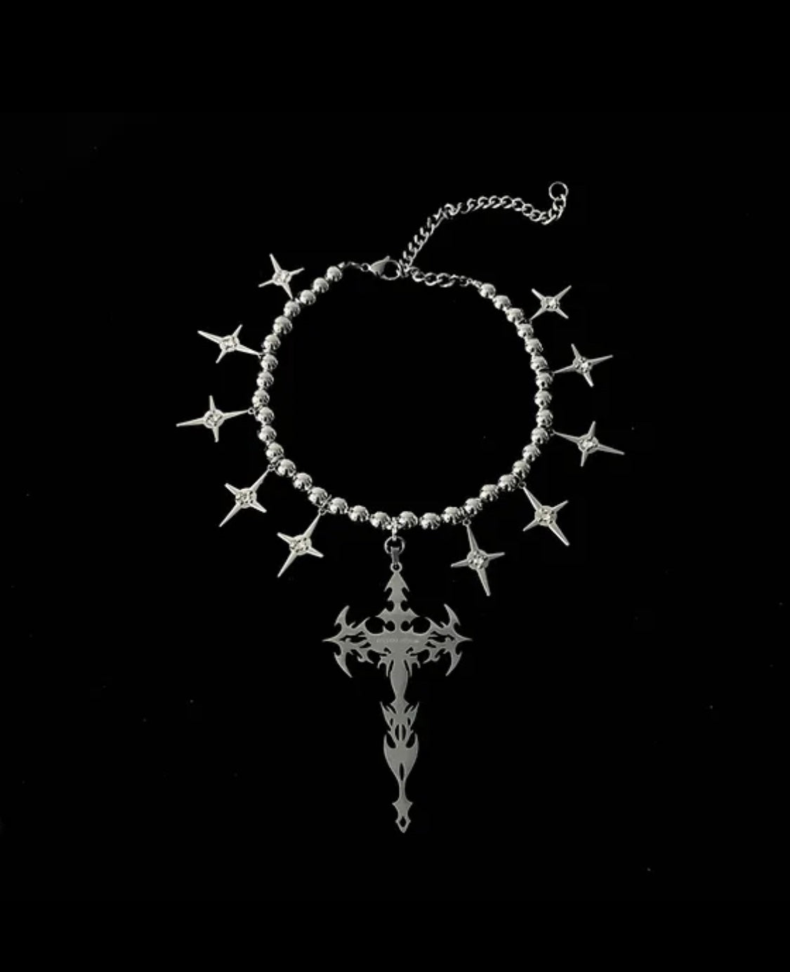 666999 The stars & extra large cross necklace 1582