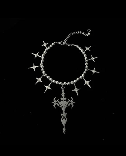 666999 The stars & extra large cross necklace 1582
