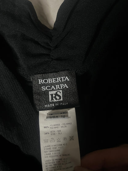 Roberta Scarpa black silk fairy top – made in Italy #11090