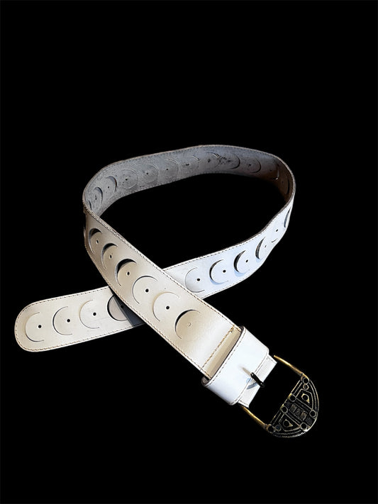 White Leather Belt #5797