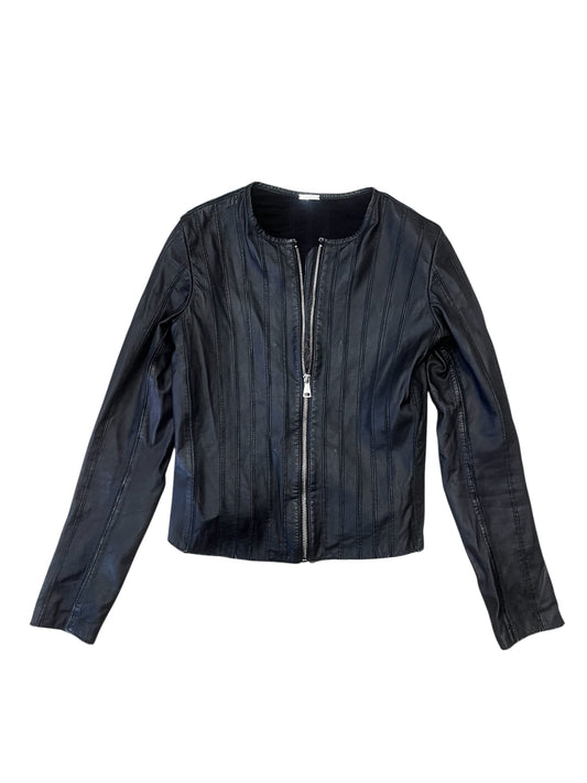 Mabrun Cropped Leather Jacket #11851