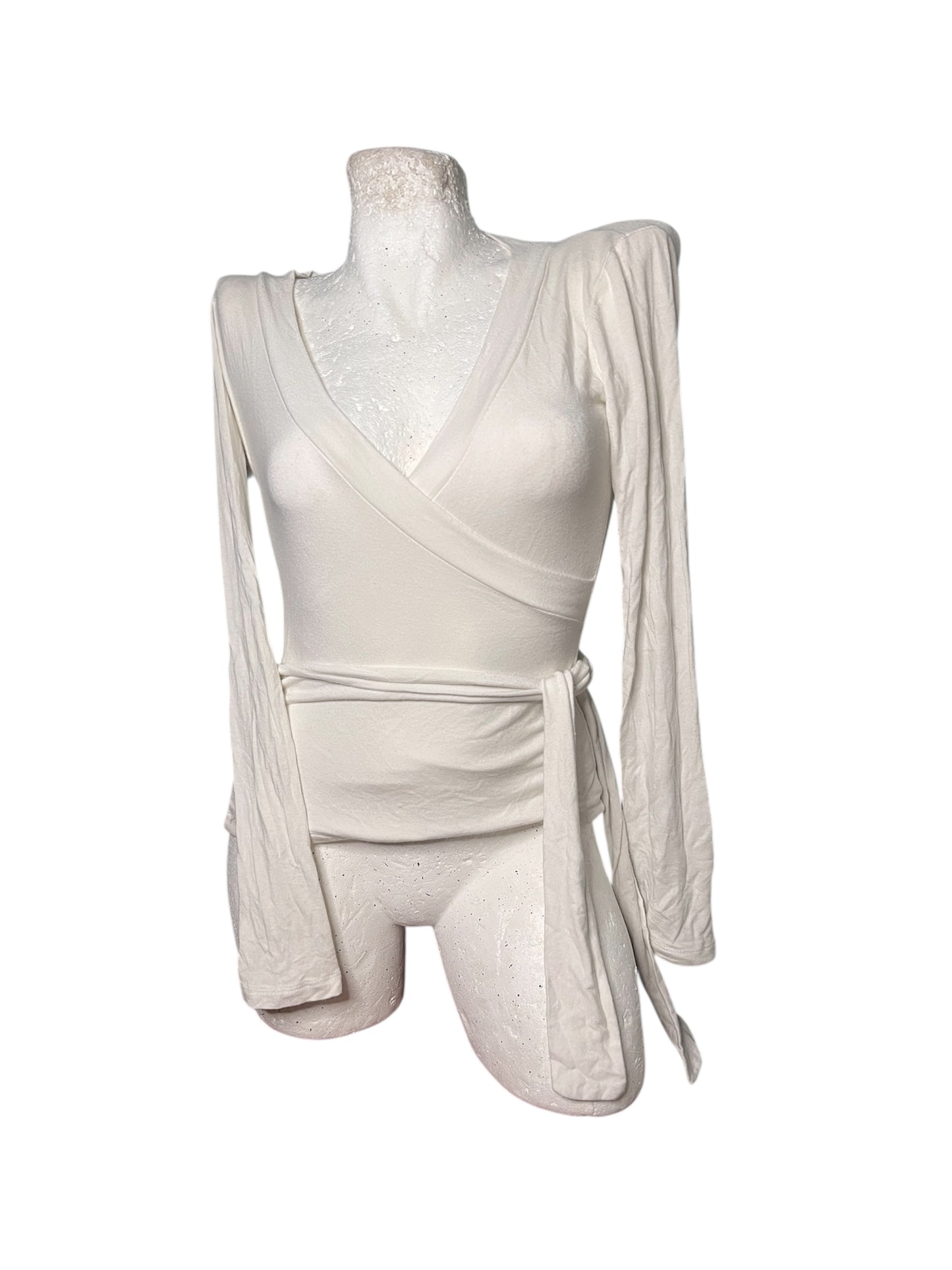 Cotton Wrap Top with Waist Tie #11965
