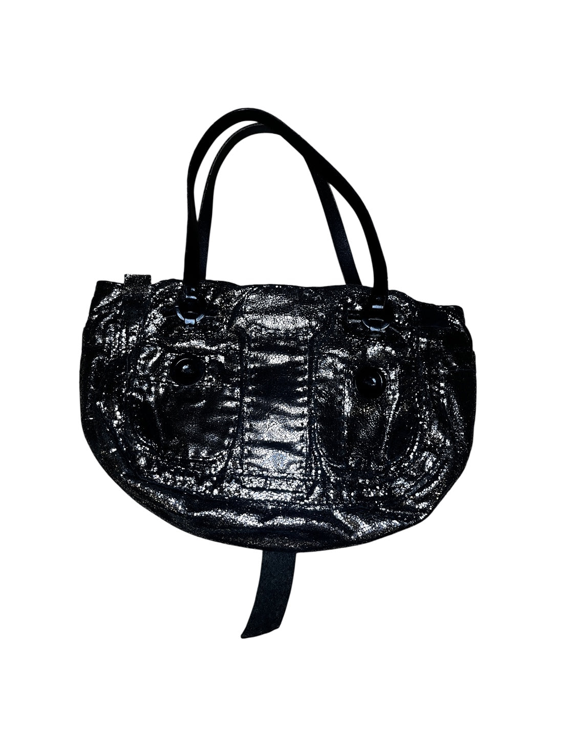 Jamin Puech Black Textured Leather Tote #9605