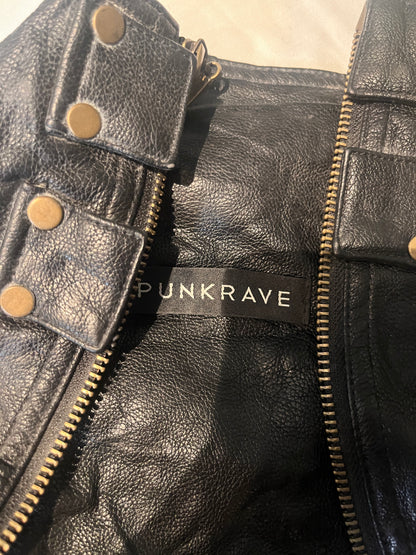 Punk Rave lace-up leather vest #11307