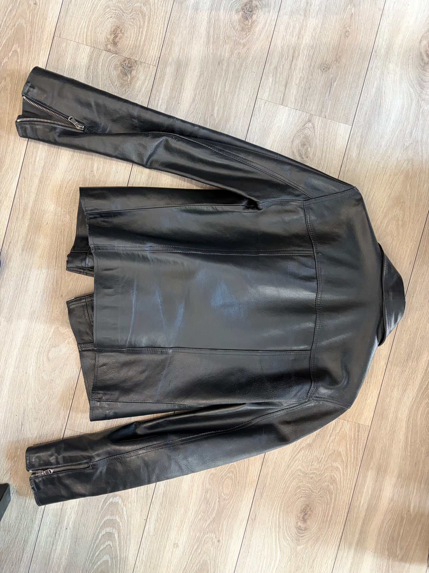 2000s Onyx Jeans Longline Leather Biker Jacket #11946