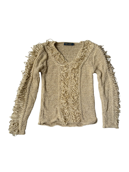 Vintage Y2K Deconstructed Fringe Knit Sweater #13226