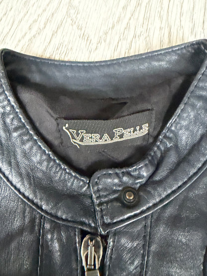 Panelled Leather Biker Jacket #13177