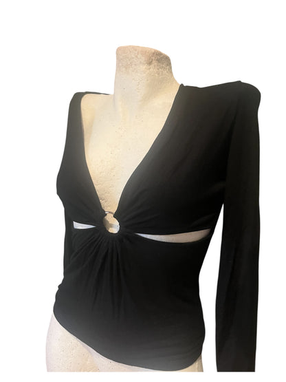 Versace Jeans Couture Ring Detail Cut-Out Top #11831
