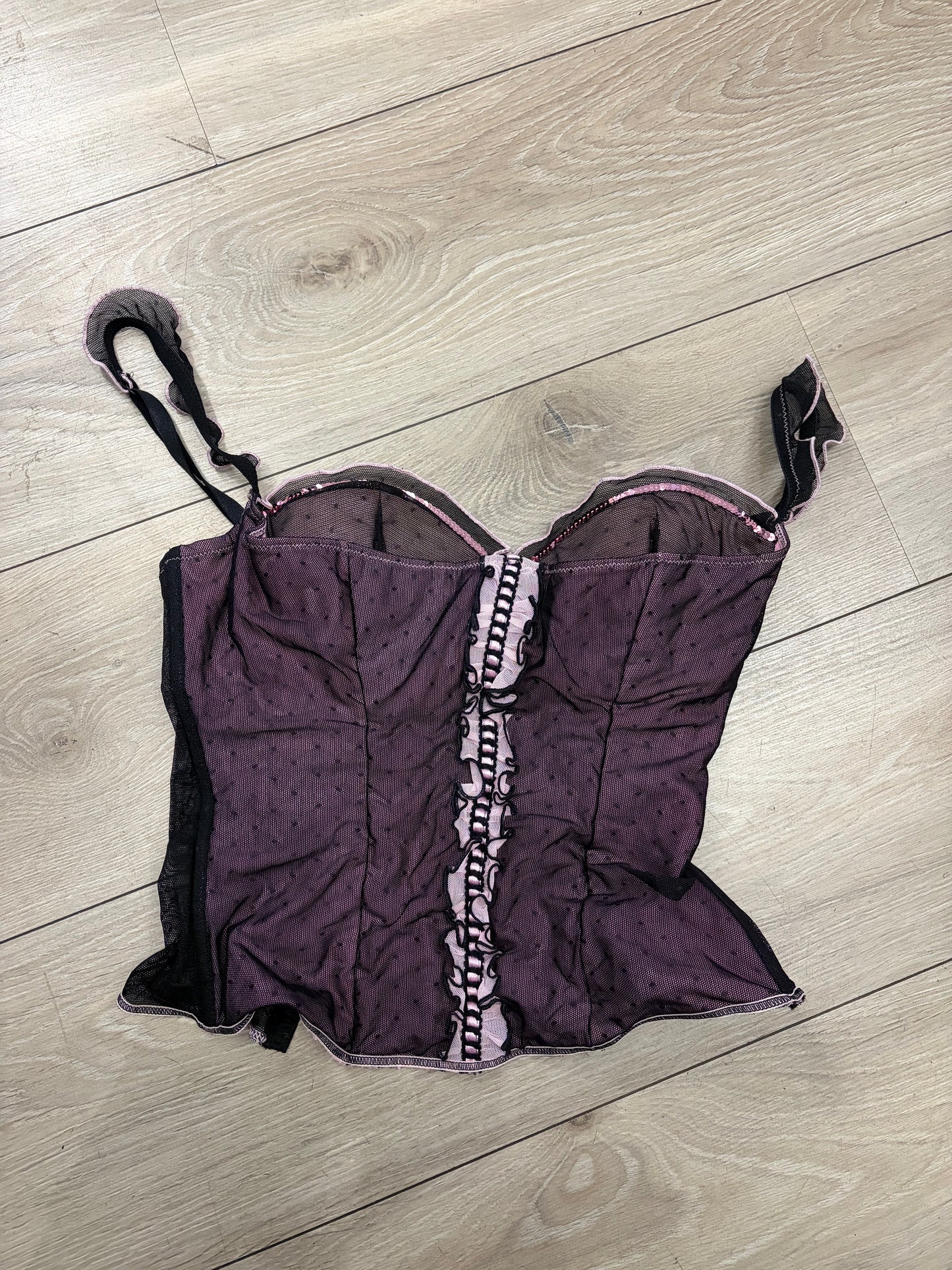 Lormar Polka Dot Mesh Corset #13302