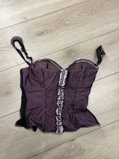 Lormar Polka Dot Mesh Corset #13302