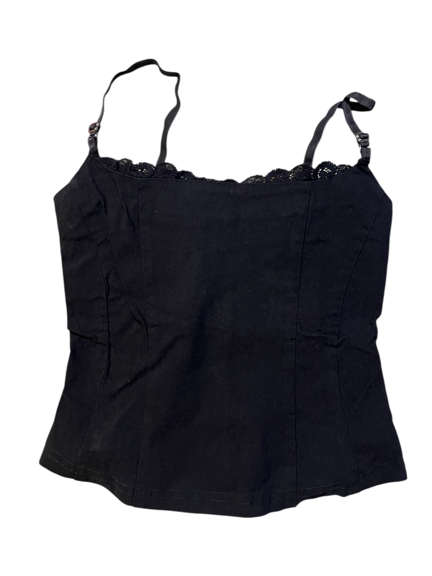 Pimkie Black Lace-Trim Corset Top #11293