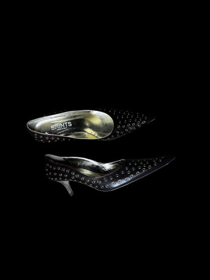 Stud Italian Leather Kitten Heels 39 #7846